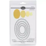 Sizzix Framelits Die Set 4PK - Ovals, Scallop, 657564