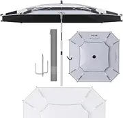THBSHZMZR Square Beach Umbrella 6.5ft 7ft 8ft Fishing Parasol Windproof UPF 50+ Patio Umbrella Adjustable Angle For Garden Pool Outdoor Fishing