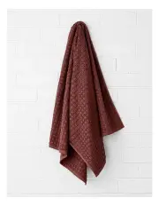 [Aura Home] Waffle Bath Towel Range in Mahogany