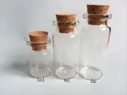 10pcs 8ml Empty Sample Vials Clear Glass Bottles with Corks Jars