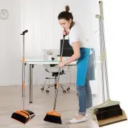 Long Handled Dustpan and Brush Foldable Standing Dustpan and Brush Set bvPvw