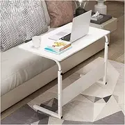 Mobile Overbed Computer Table Mobile Lap Table, Days Overbed Table, Adjustable Height 70-90Cm 4 Casters Table with Wheels Over Bed