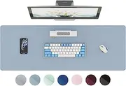 DAWNTREES 120x60cm PU Leather Desk Protector Mat, Extended Large Gaming Keyboard Mouse Pads Writing Mat for Home Office Working Computer, Laptop Decor (Sky Blue, 120x60cm)