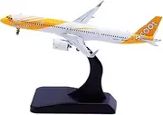 Pre-Built Model Aircraft 11CM for Scoot A321NEO 9V-NCB 1:400 Die-Cast Airplane Model Display Aircraft for Adults with Stand Miniature Airplane Model