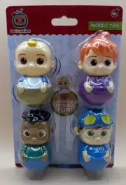Cocomelon Set of 4 Wiggle Wobble Fun Toys New In Package