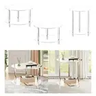 Acrylic Round Side Table End Table NightStand for Small Space for Bedside