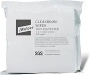 AAWipes Cleanroom Cloth Wipes 4"x4" (Bag of 400 Pcs) Double Knit 100% Polyester Wipers Lint Free Cloths with Ultra-fine Filaments, Laser Sealed Edge, Class 100 Cloths, Ultra-Soft Nonwoven Wipes