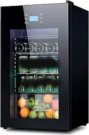 VIOLK Mini fridge Beverage Cooler Refrigerator - 95L Capacity Freestanding And Built-in With Glass Door Drink Fridge For Kitchen Bar Office