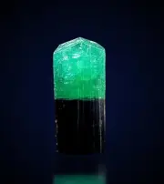 Bi Color Seafoam Green & Black Tourmaline Crystal , Terminated Tourmaline Crysta