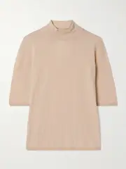[Max Mara] Max Mara - Cecina Wool Turtleneck Top - Beige - large large Neutrals