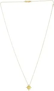 [JewelryWeb] 14k Yellow Gold Diamond North Star Necklace With Lobster Clasp Total Length With Jump-Ring At 41 Centimeters 8mm Chain width 46 Centimeters Chain-Necklace for Women and Men
