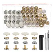 24Set Leather Snap Fasteners Kit 20mm Metal Snap with 3 Setter Tools Yellow