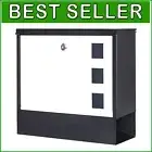 Sleek Wall-Mounted Locking Mailbox with Newspaper Compartment - Large Capacity
