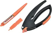 1Set Garlic Press Manual Garlic Puree Machine with Fruit Peeler and Scraper Kitchen Tools for Easy Garlic Mashing and Peeling for Home Cooking
