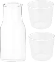Ipetboom 1 Set Multi Function Transparent Glass Jug Set Cold Water Container with Lids for Juice Iced Tea for Home Use Entertaining Guests