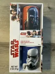 Star Wars 2 Mug Gift Set w/ Chocolate Cocoa Mix Darth Vader & Storm Trooper SEAL