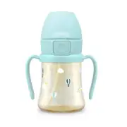 Grosmimi - PPSU Straw Cup With Steel Free One Touch Cap 200ml - Creamy Blue