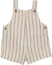 [Gocco] Baby Kids Blue Striped Stone Background Dungarees, Arena Claro, 18-24 Months