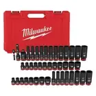 3/8 in. 43 Piece Milwaukee 6 Point Impact Socket Ratchet Drive and Metric Set