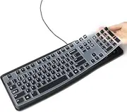 Masino Silicone Keyboard Cover Ultra Thin Protective Skin for Logitech K120 & MK120 Ergonomic Desktop USB Wired Keyboard (for Logitech MK120 K120, Black)