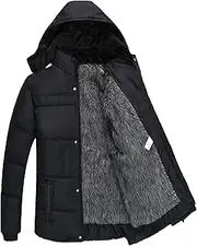[Generic] Mens Winter Puffer Sherpa Thicken Jacket Male Hooded Warm Puffer Coats Mens Big and Tall Winter Puffer Jacket