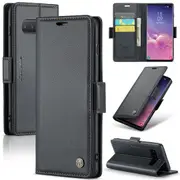 CaseMe Samsung Galaxy S10 4G Folio Wallet Case Cover Side Closure G973 [Black]