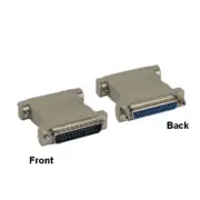 DB25 Male to Female Null Modem Adapter 25Pin Crossover Shielded Molded RS-232