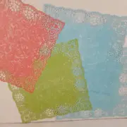 Creative Imaginations Lot of 4 Scrapbooking Paper 12" Square Doily Karen Russell