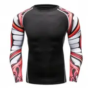 Men's Soft Slim Long Sleeve Dry-Fit Compression Gym Trainning X-Large Black 02