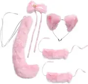 Homoyoyo Plush Ears Kit Tail Suit Cosplay Accessories for Women Girls Stage Performance