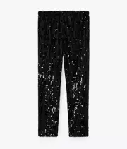 NWT $120 ZARA black Sequinned Tapered Trouser Pant- Lmtd. Edition -SIZE Small