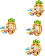 Abaodam 4pcs Toys Toys Toys Toys Sensory Toys for Sensory Toys for Babies Toys Sensory Learning Toys Educational Sensory Toy Pull Toy Orange Plastic