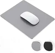 Aluminum Alloy Gaming Mouse Mat Pad Aluminium Mousepad Double Sided Waterproof Fast and Accurate Control Mouse Pad for Laptop, Computer and PC (Silver)