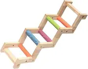 EXAOMBLE Bird Ladder Toy Grinding Claw Parrot Cage Ladder Parrot Perch Bird Biting Random Color