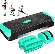 Yes4All Multifunctional Aerobic Stepper, Extra Half Round Legs, 4'' 6'' Adjustable Step Aerobics Platform for Workout, Step & Balance Exercise