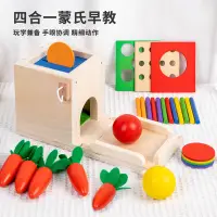 在飛比找蝦皮商城精選優惠-🌈兒童木製蒙氏投幣盒插棍拔蘿蔔積木顏色配對分類器智力盒玩具