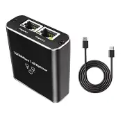 New 1 to 2 Out Network Splitter 1000Mbps RJ45 Ethernet Splitter with USB Cable