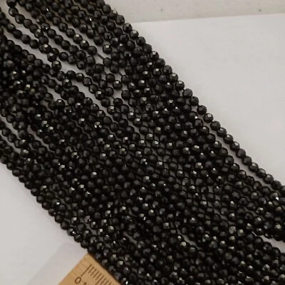 130pcs tiny 3mm Black Hydro Glass Faceted Rondelle Beads AUS Free Postage AJB