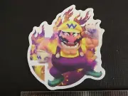 Super Mario Bros 3D World - WARIO with flames - Sticker Decal Nintendo