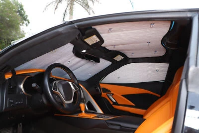 7x Full Window sun Shades Set UV Protection Custom Fits Corvette C7 Coupe 14-19
