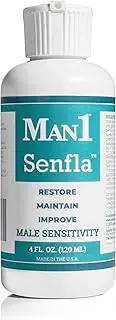 Man1 Senfla Increase Sensitivity, Dermatologist Approved, Gradually Restore and Maintain Enhanced Penile Sensation, Soothing Cream, 4 Ounce Bottle