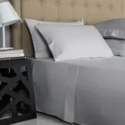 6 Piece Hotel Luxury Soft 100%Cotton Bed Sheets Set, 21"Deep (Full, Light Gray)