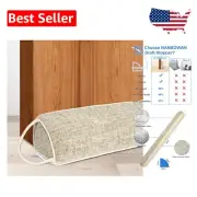 Elegant 38-Inch Beige Weighted Door Draft Stopper - Noise and Odor Reduction
