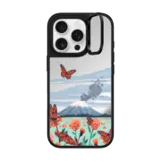 iPhone 16 Pro Mirror Ring Stand Case MagSafe Compatible Butterflies at Popocatépetl by Papio Press