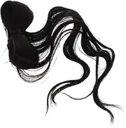 VICASKY 14 Black Ponytail Extension with Claw Clip Long Curly Wavy Fake Hair Bun for Women Versatile Clip Extensions for Parties Weddings and Stage Performances