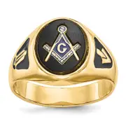 Solid 14k Yellow Gold Men's Masonic Ring