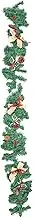 JUMPLAWN Artificial Rattan Garland with Red Berry Accents Christmas Wreath for Holiday Decor for Home Parties Elegant and Realistic Design No Fading Dropping Leaves
