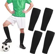 2 Pairs Football Sock Sleeves, Soccer Shin Guards Compression Sleeve, Professional Team Leg Sock Sleeve Fits Over Shin Pads, for Football Games Beginner, Running, Training