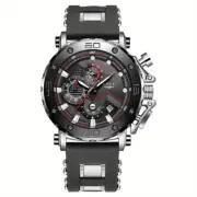 LIGE 1pc Luxury Men's Original Case Large Dial Watch Business Men's Sports Wrist