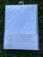 Burt's Bees Baby Fitted Crib Sheet Organic Cotton Jersey White/Pink Bees 28"x52"